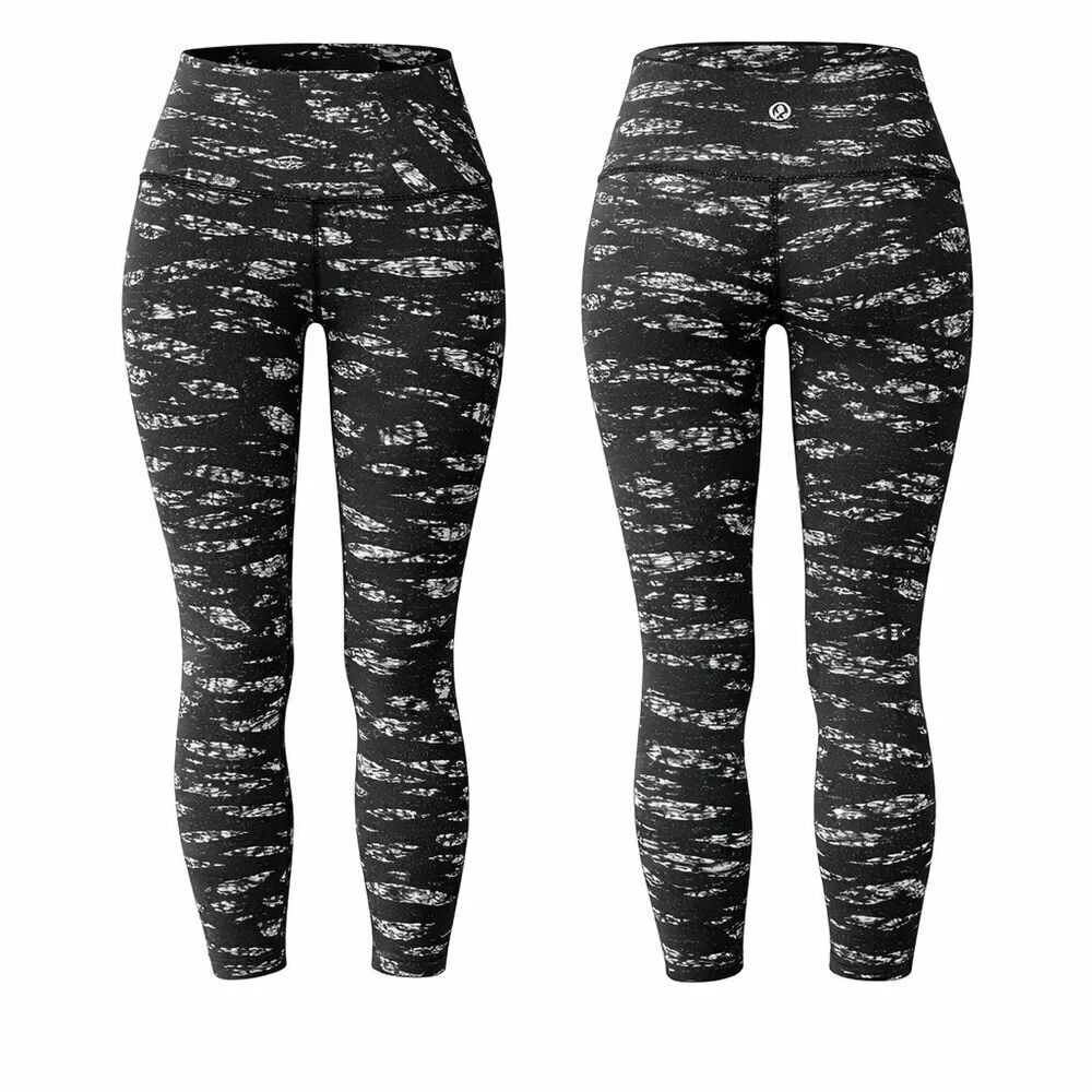 Lululemon | Black White Abstract Print | High Rise Leggings | Size 10